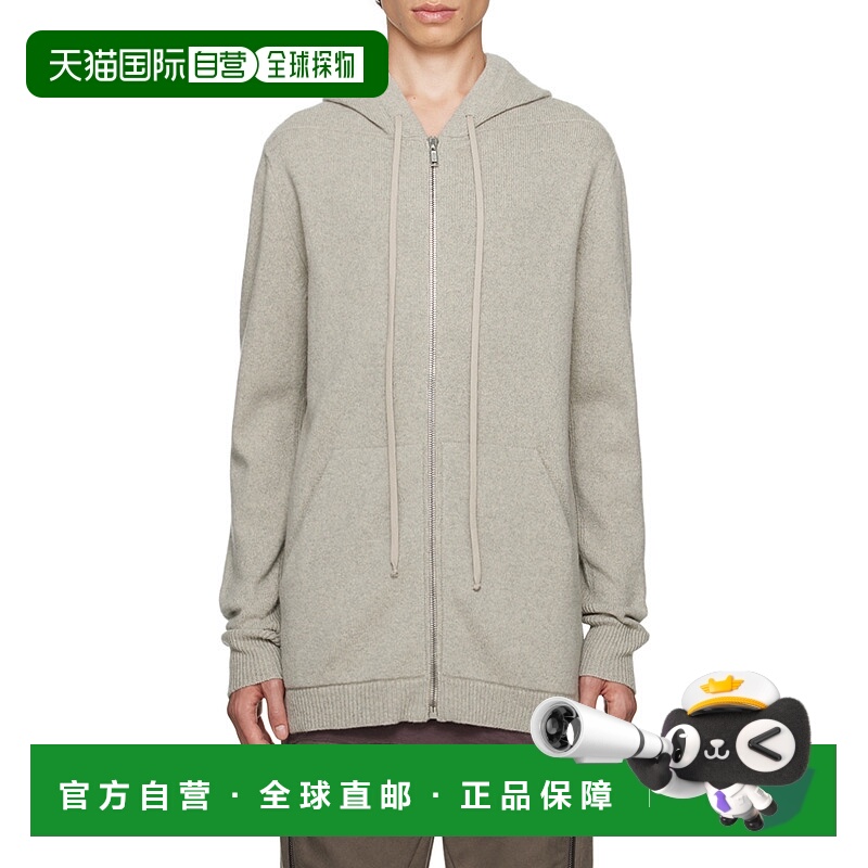 香港直邮Rick Owens 羊绒连帽针织衫 RU02C7614WSBR