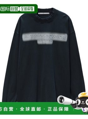 香港直邮26SS 加大款平纹针织布长袖徽标装饰T恤 Women