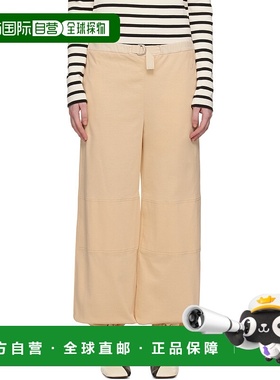 香港直邮Jil Sander 两口袋束带阔腿裤休闲裤 J40KA0185-J20148