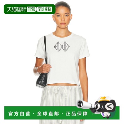1h可退 香港直邮Bode 女士 Diamond 交织图案T恤 WRF25CS018