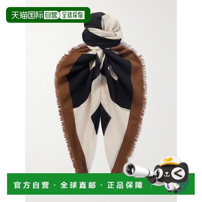 香港直邮Saint Laurent 圣罗兰 男士 流苏羊毛围巾 8221513Y200