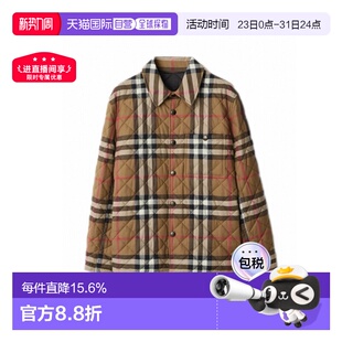 自营Burberry博柏利男士 棉服 格纹单排扣贴袋长袖