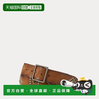 自营欧洲直邮RALPH LAUREN拉夫劳伦RRL带铆钉的生皮腰带