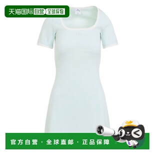 1h可退 香港直邮Courreges 女士 浅薄荷绿棉质撞色连衣裙 126JRO7