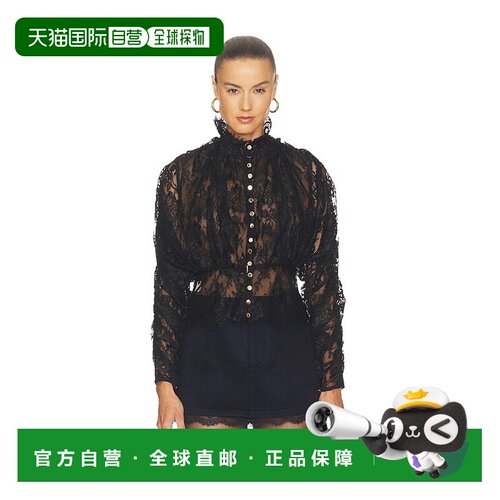 香港直邮Self-Portrait 女士 黑色蕾丝高领衫 AW26009TCB