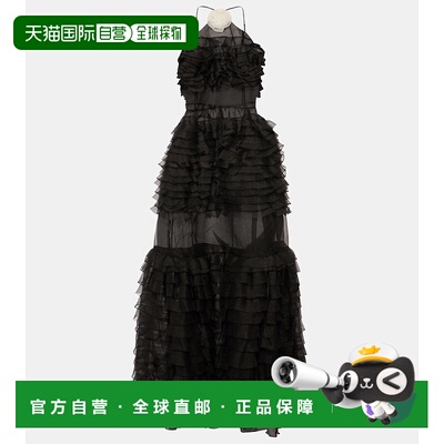 1h可退 香港直邮Staud 女士 Florian 层叠荷叶边欧根纱礼服 00140