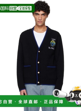 1h可退 香港直邮Casablanca 男士 黑色 Flaming Tennis Ball 开衫