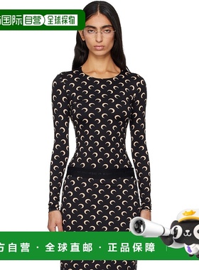 香港直邮Marine Serre 女士 黑色 Recycled Moon Jersey Second S