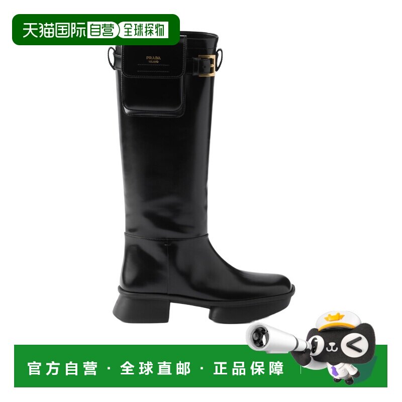 香港直邮Prada 搭扣长筒靴 1W983N055FD040厚底鞋单鞋