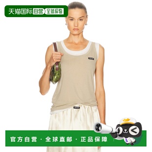 香港直邮Miu 层叠感背心上衣 Miu 女士 MJT668 缪缪 1h可退