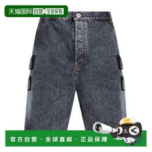 香港直邮Balmain AH1MB010DD10 徽标牛仔短裤