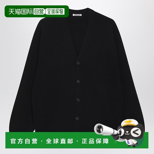 1h可退 香港直邮AURALEE 男士 黑色羊绒针织开衫 A25AC01BCWSTB