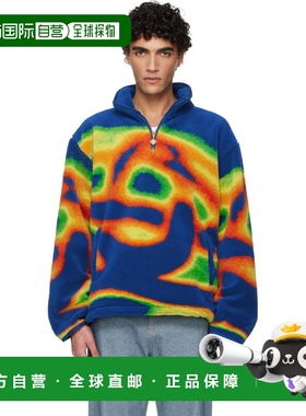 1h可退 香港直邮Casablanca 男士 蓝色 1/4 Zip Fleece 夹克 MSP2