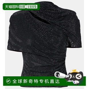垂褶精饰网纱上衣 1h可退 女士 香港直邮Self black黑色 Portrait
