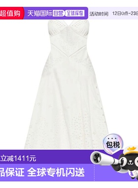 1h可退 香港直邮Self-Portrait 女士 白色吊带叶子刺绣连衣裙 SS2