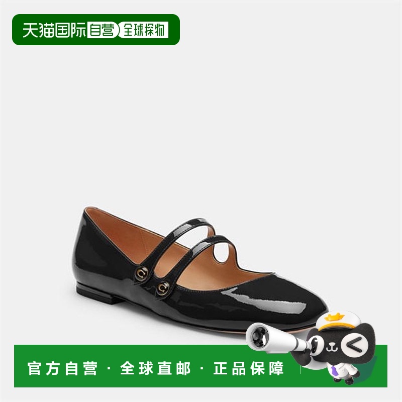 1h可退 香港直邮Coach蔻驰 女士 Winley 玛丽珍平底鞋 black黑色