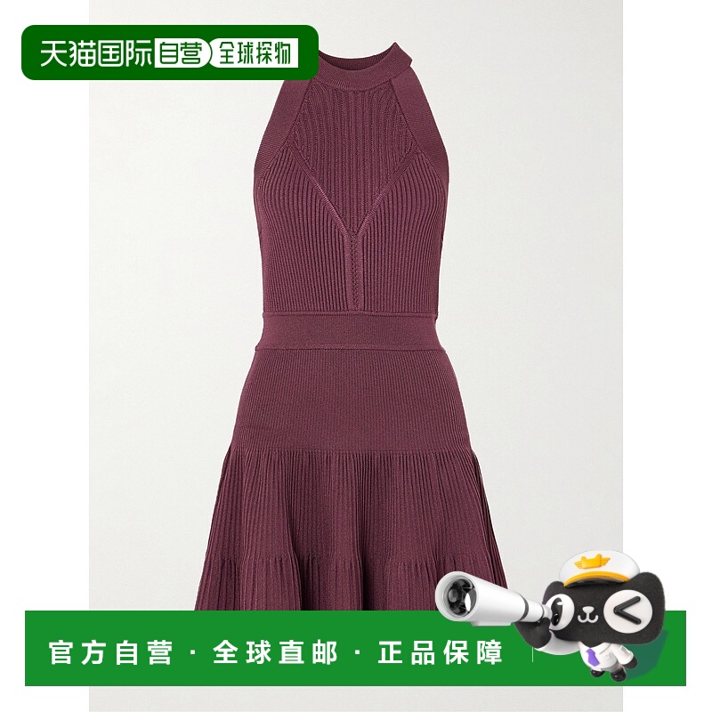 1h可退 香港直邮Balmain 巴尔曼 女士 罗纹洞眼针织迷你连衣裙 FF