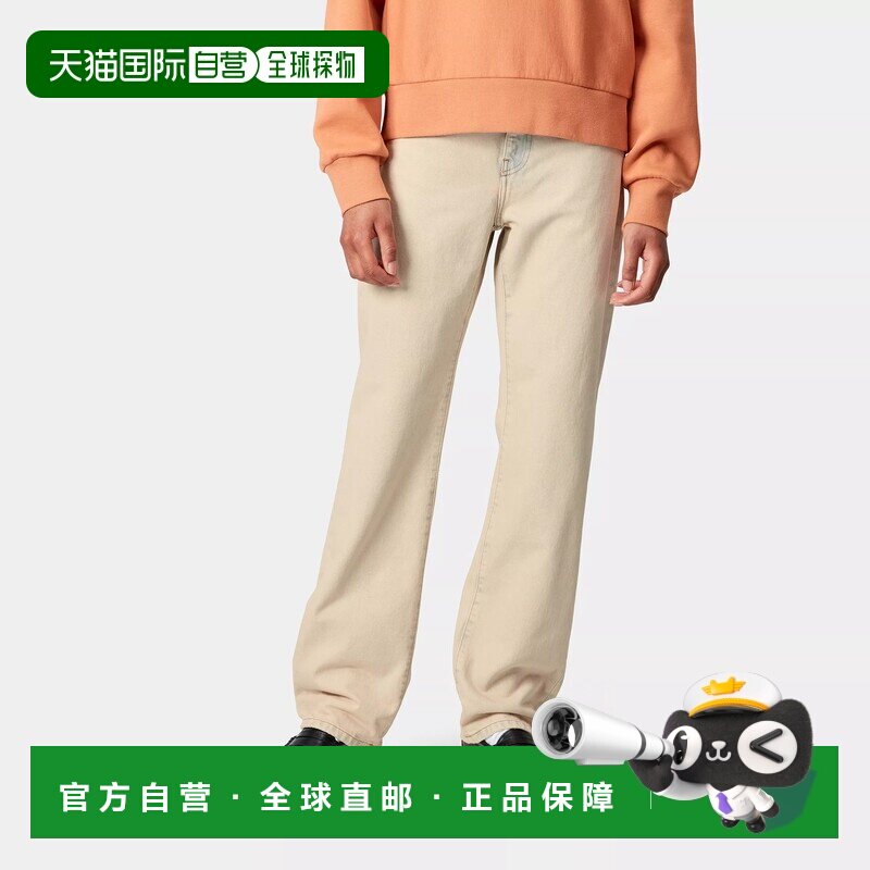 自营欧洲直邮Carhartt Wip 女士米色棉休闲裤牛仔裤直筒裤