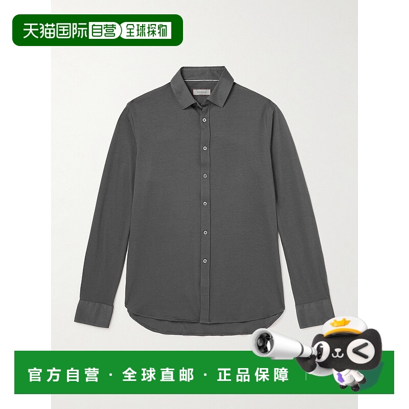 香港直邮Canali 康钠丽 男士 棉质羊绒混纺衬衫 GN03653CSL077801