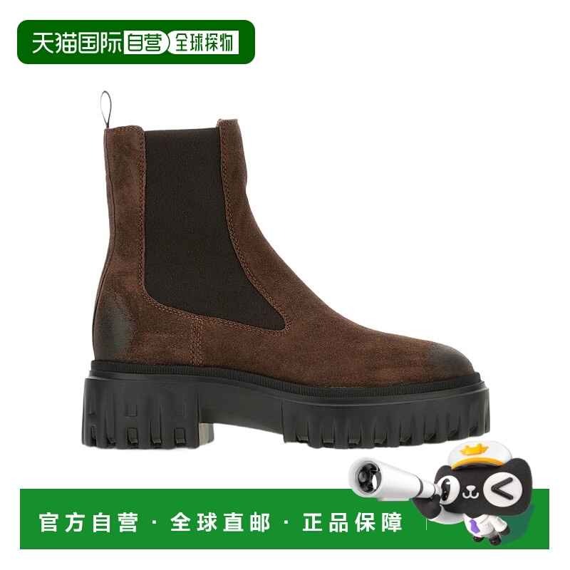 香港直邮Hogan 弹性拼接短靴 HXW7000FV30BYE厚底女鞋