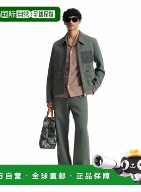 自营1h可退 欧洲直邮LV路易威登 男士深绿色亚麻工装长裤工装裤