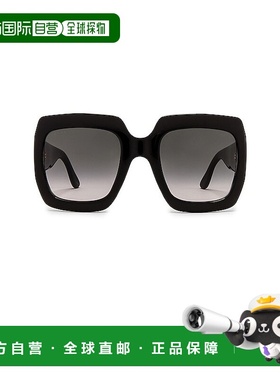 1h可退 香港直邮Gucci 古驰 女士 流行款织物方框太阳眼镜 GG0053