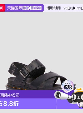 自营欧洲直邮DrMartens马丁大夫 Voss II女士黑色Athena皮革凉鞋