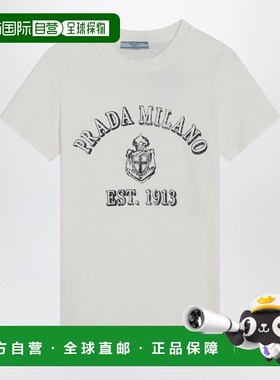 1h可退 香港直邮Prada 普拉达 女士 白色带Logo印花T恤 3557BOOO1