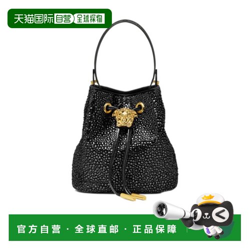 1h可退 香港直邮Versace La Medusa 缎面迷你水桶包 10177541A143