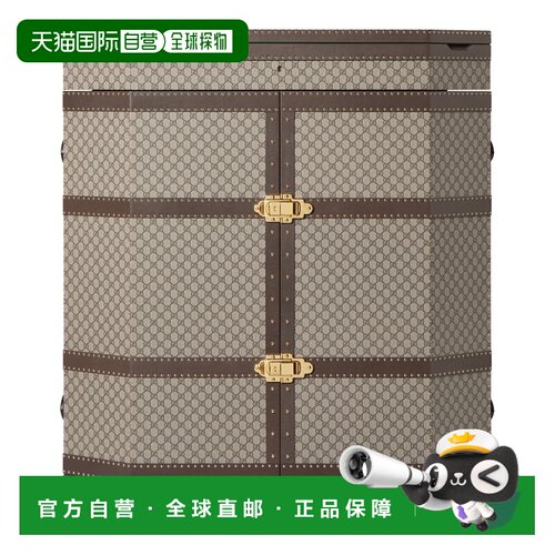 自营欧洲直邮GUCCI古驰 GG Supreme帆布米色/乌木色珠宝箱男女通