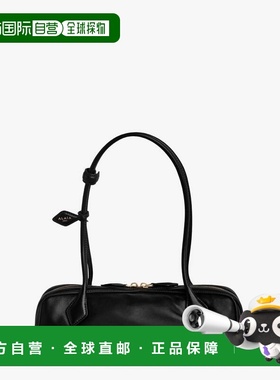 1h可退 香港直邮alaia 女士 TECKEL 黑色中号衬垫羔羊皮肩包 AA1S