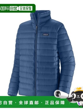自营欧洲直邮PATAGONIA DOWN SWEATER男士深蓝色再生尼龙拉链羽绒