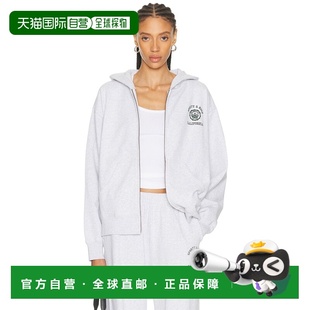 1h可退 香港直邮SPORTY & RICH 女士 California 徽标拉链连帽衫