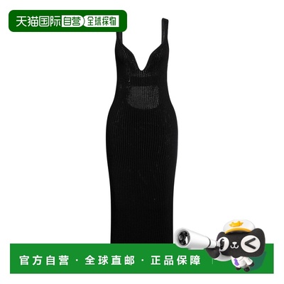付款1h内可退 香港直邮KHAITE 女士 中长连衣裙 black黑色 舒适时