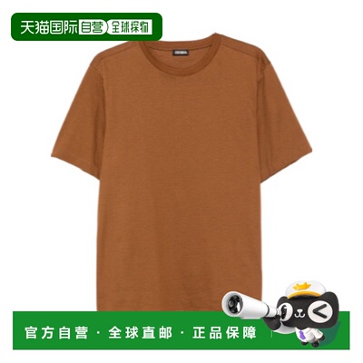 1h可退 香港直邮Z ZEGNA 男士T恤 UH335A3H771N05 SS2026 棕色 圆
