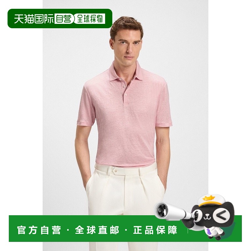 自营欧洲直邮HUGO BOSS雨果BOSS BLACK BECKHAM联名亚麻Polo衫