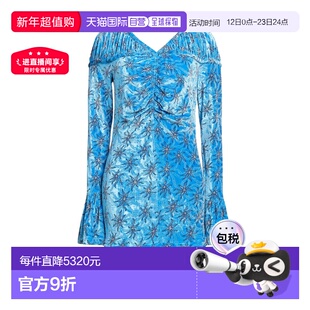 1h可退 香港直邮Rabanne 女士 短款连衣裙 blue蓝色 舒适时尚