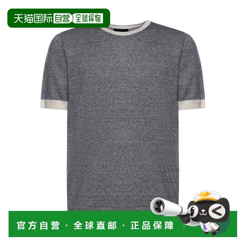 欧洲直邮FAY 男士T恤 NMMC1522420WYK11G2 SS2026 蓝色 Linen And