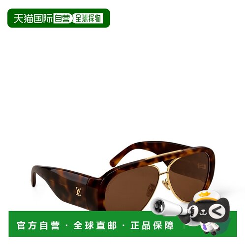 自营欧洲直邮LV路易威登 ision 女士玳瑁色醋酸纤维金属飞行员太