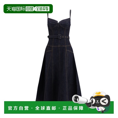 1h可退 香港直邮Self-Portrait 女士 牛仔喇叭中长连衣裙 RS26815