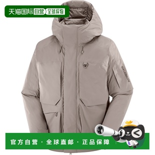 自营欧洲直邮SALOMON 灰色合成材料男女通用冲锋衣鹅绒羽绒服