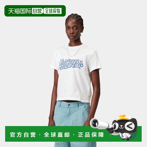 自营欧洲直邮Carhartt WIP 女士白色有机棉印花短袖T恤