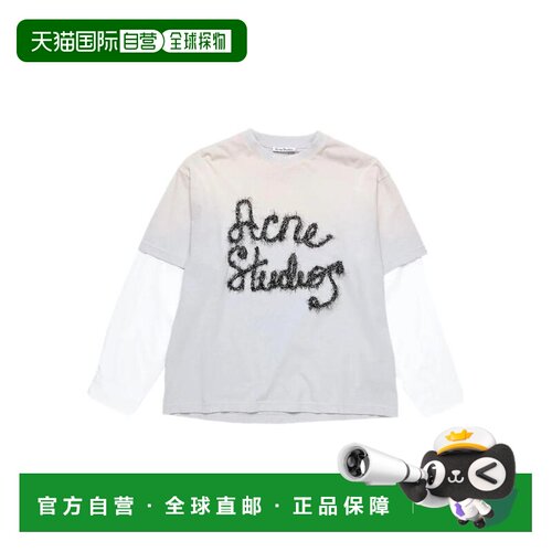 1h可退 香港直邮ACNE STUDIOS 男士T恤 CL0422228 SS2026 白色 假