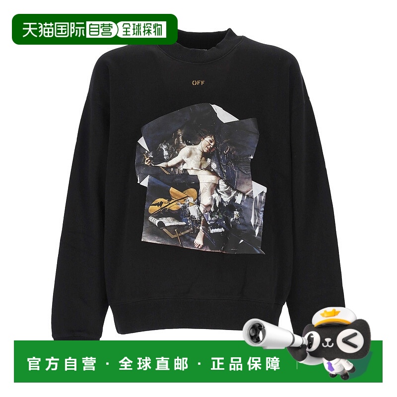 1h可退 香港直邮Off-white 男士 標誌印花圓領衛衣 OMBA054F25FLE