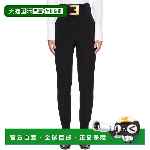 香港直邮Balmain 巴尔曼 女士 黑色 Stretch Belt 紧身裤 GF1PL02