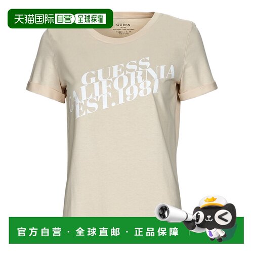 欧洲直邮Guess 女衣服 短袖T恤衫 米色 春夏 SS CN AURELIA TEE