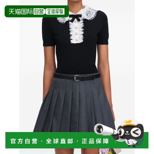 香港直邮Self-Portrait 女士 蕾丝领毛衣 PF26134TBBLACK