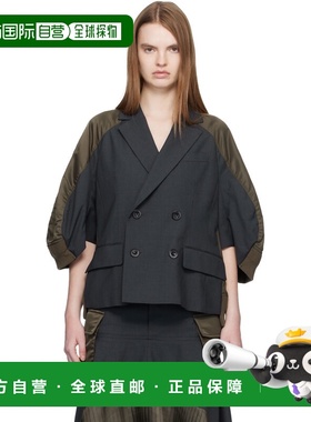 1h可退 香港直邮Sacai 女士 灰色 & 卡其色 Suiting Nylon Twill