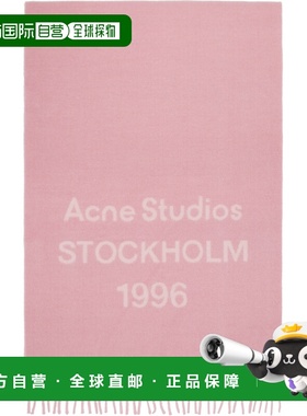 1h可退 香港直邮Acne Studios 艾克妮 男士 粉色 Wide Logo 围巾