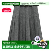 褶裥腰带中长裙 Portrait RS26038MSKAa字裙 香港直邮Self 1h可退